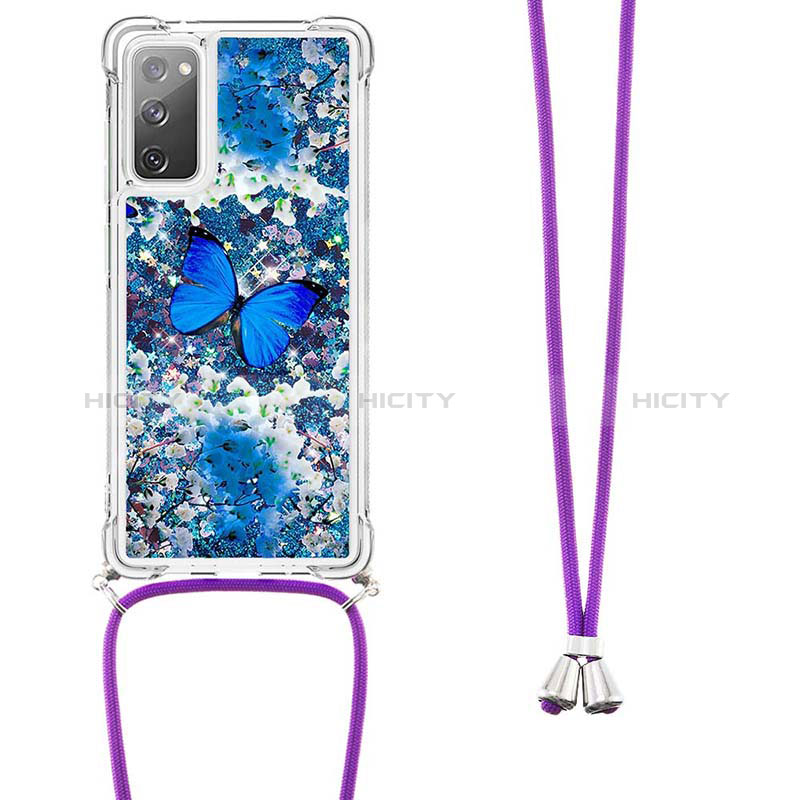 Funda Silicona Carcasa Goma Bling-Bling con Acollador Cordon Lanyard S02 para Samsung Galaxy S20 FE 5G