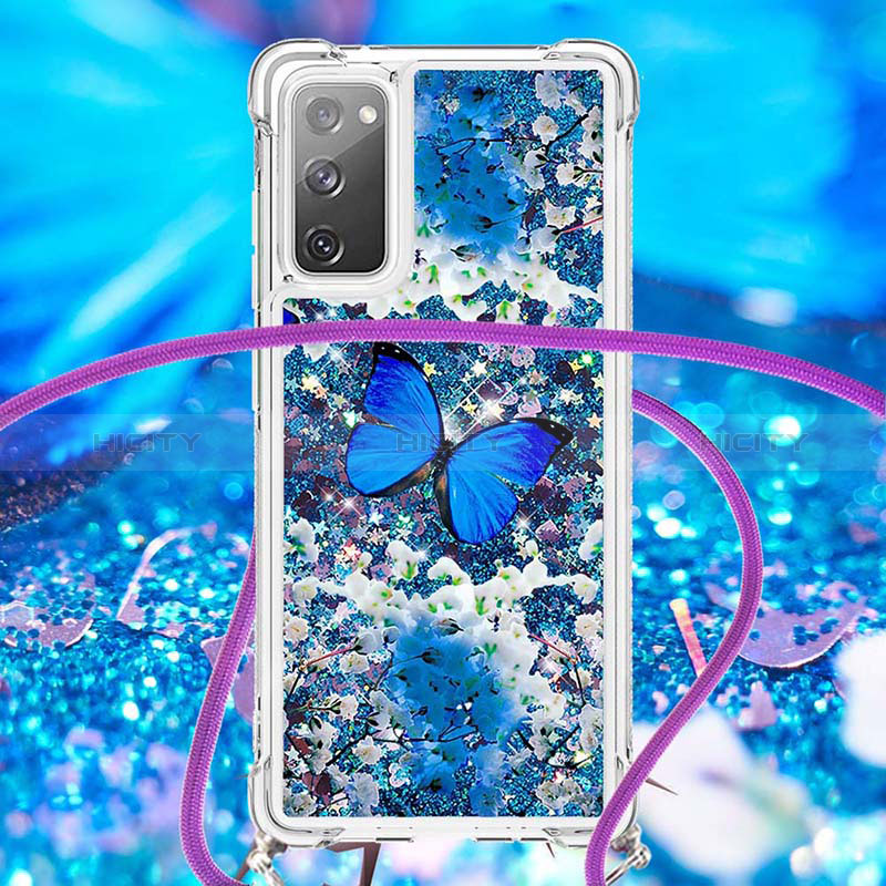 Funda Silicona Carcasa Goma Bling-Bling con Acollador Cordon Lanyard S02 para Samsung Galaxy S20 Lite 5G