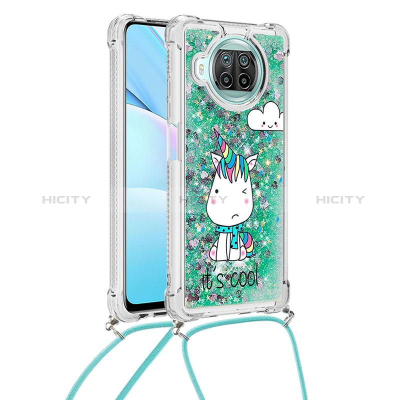 Funda Silicona Carcasa Goma Bling-Bling con Acollador Cordon Lanyard S02 para Xiaomi Mi 10i 5G