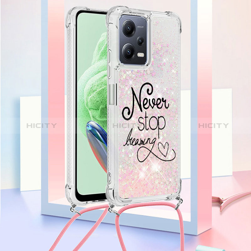 Funda Silicona Carcasa Goma Bling-Bling con Acollador Cordon Lanyard S02 para Xiaomi Poco X5 5G