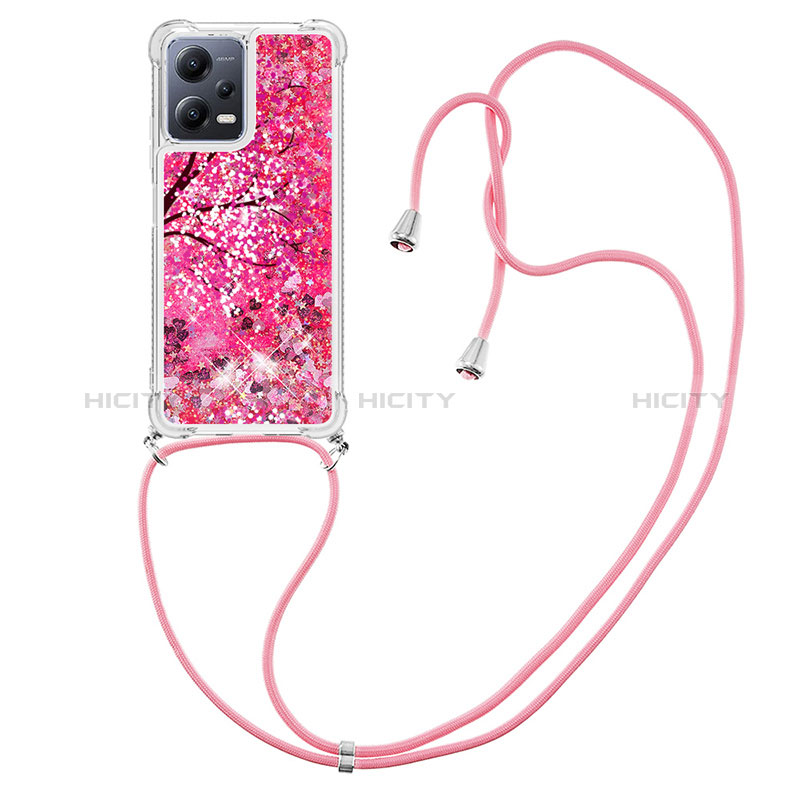 Funda Silicona Carcasa Goma Bling-Bling con Acollador Cordon Lanyard S02 para Xiaomi Poco X5 5G