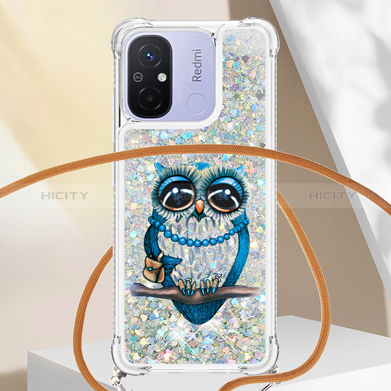 Funda Silicona Carcasa Goma Bling-Bling con Acollador Cordon Lanyard S02 para Xiaomi Redmi 12C 4G