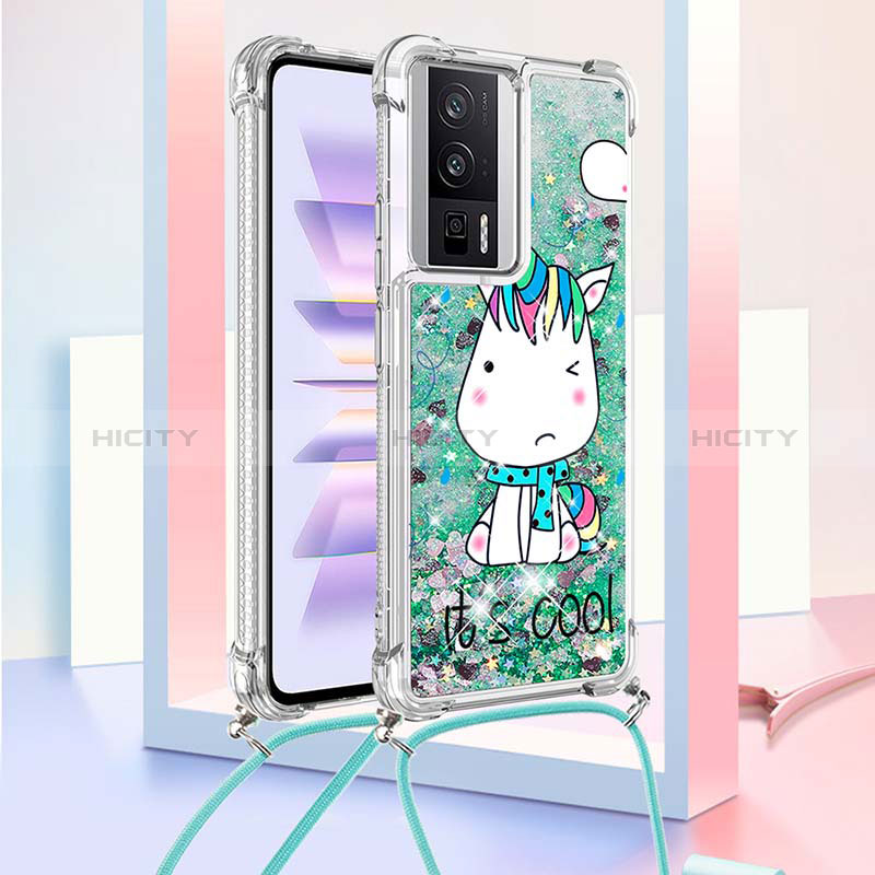 Funda Silicona Carcasa Goma Bling-Bling con Acollador Cordon Lanyard S02 para Xiaomi Redmi K60 5G