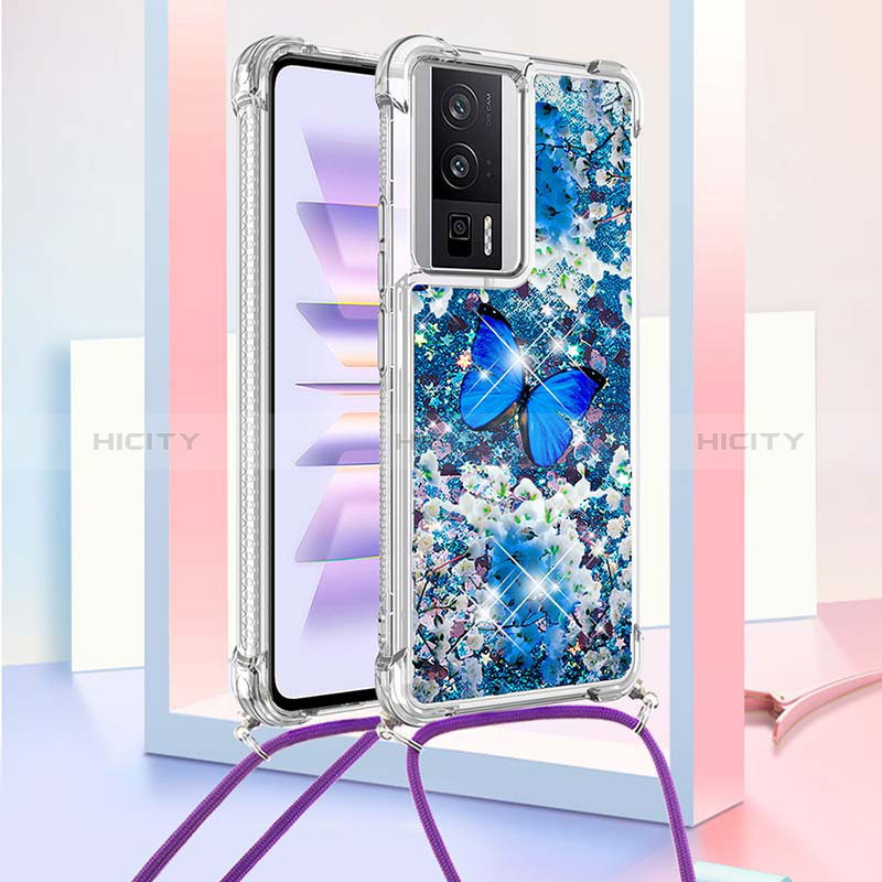 Funda Silicona Carcasa Goma Bling-Bling con Acollador Cordon Lanyard S02 para Xiaomi Redmi K60 5G