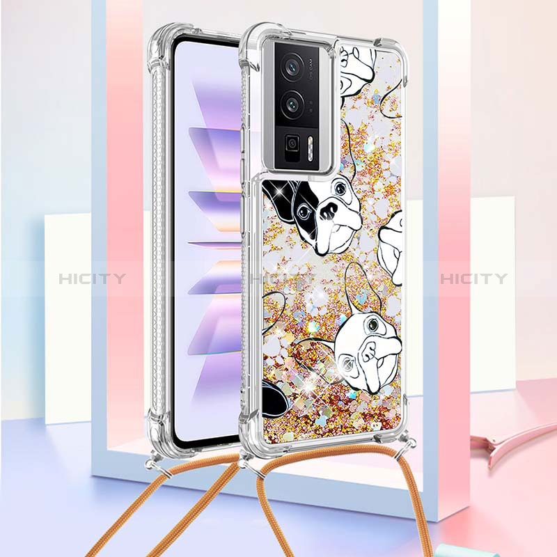 Funda Silicona Carcasa Goma Bling-Bling con Acollador Cordon Lanyard S02 para Xiaomi Redmi K60 5G