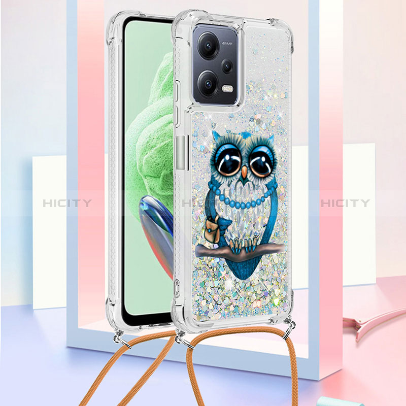 Funda Silicona Carcasa Goma Bling-Bling con Acollador Cordon Lanyard S02 para Xiaomi Redmi Note 12 5G