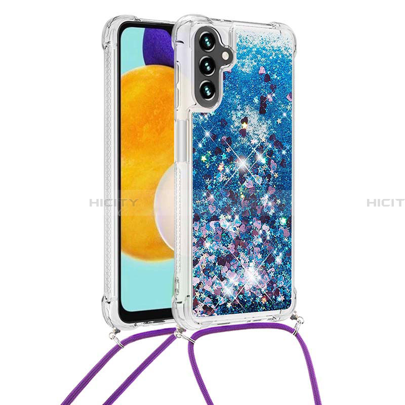 Funda Silicona Carcasa Goma Bling-Bling con Acollador Cordon Lanyard S03 para Samsung Galaxy A13 5G