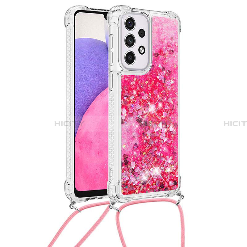 Funda Silicona Carcasa Goma Bling-Bling con Acollador Cordon Lanyard S03 para Samsung Galaxy A33 5G