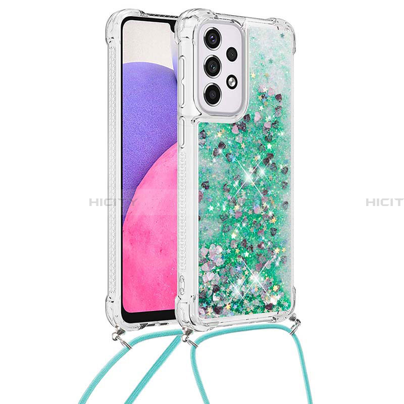 Funda Silicona Carcasa Goma Bling-Bling con Acollador Cordon Lanyard S03 para Samsung Galaxy A33 5G