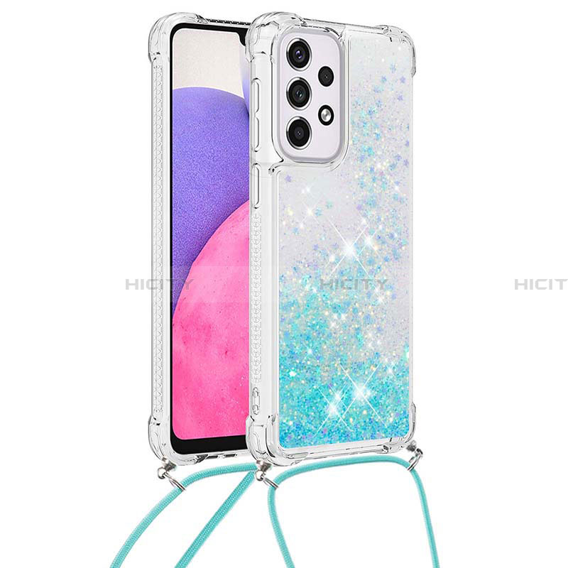 Funda Silicona Carcasa Goma Bling-Bling con Acollador Cordon Lanyard S03 para Samsung Galaxy A33 5G