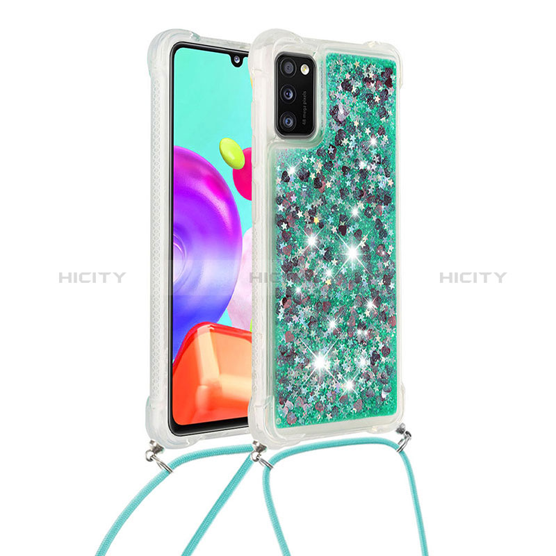 Funda Silicona Carcasa Goma Bling-Bling con Acollador Cordon Lanyard S03 para Samsung Galaxy A41