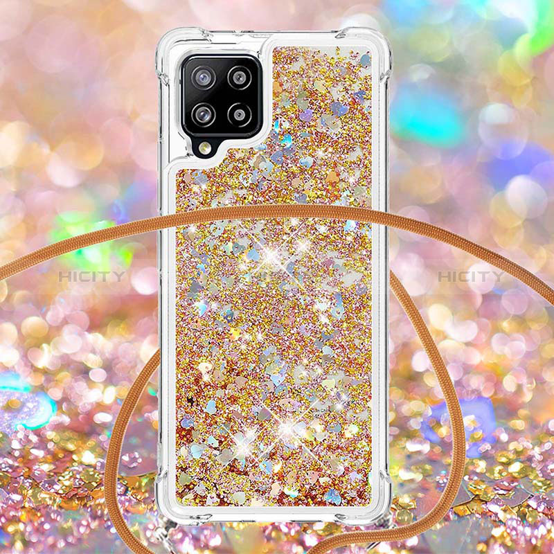 Funda Silicona Carcasa Goma Bling-Bling con Acollador Cordon Lanyard S03 para Samsung Galaxy A42 5G