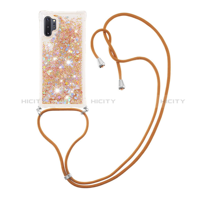 Funda Silicona Carcasa Goma Bling-Bling con Acollador Cordon Lanyard S03 para Samsung Galaxy Note 10 Plus 5G