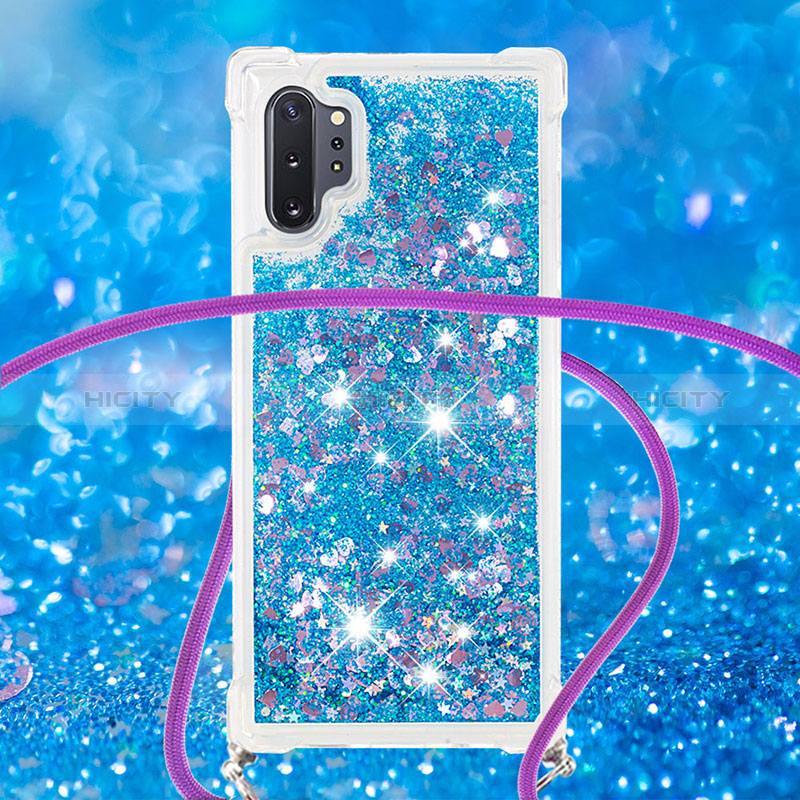 Funda Silicona Carcasa Goma Bling-Bling con Acollador Cordon Lanyard S03 para Samsung Galaxy Note 10 Plus 5G