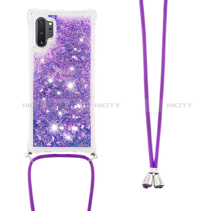 Funda Silicona Carcasa Goma Bling-Bling con Acollador Cordon Lanyard S03 para Samsung Galaxy Note 10 Plus 5G