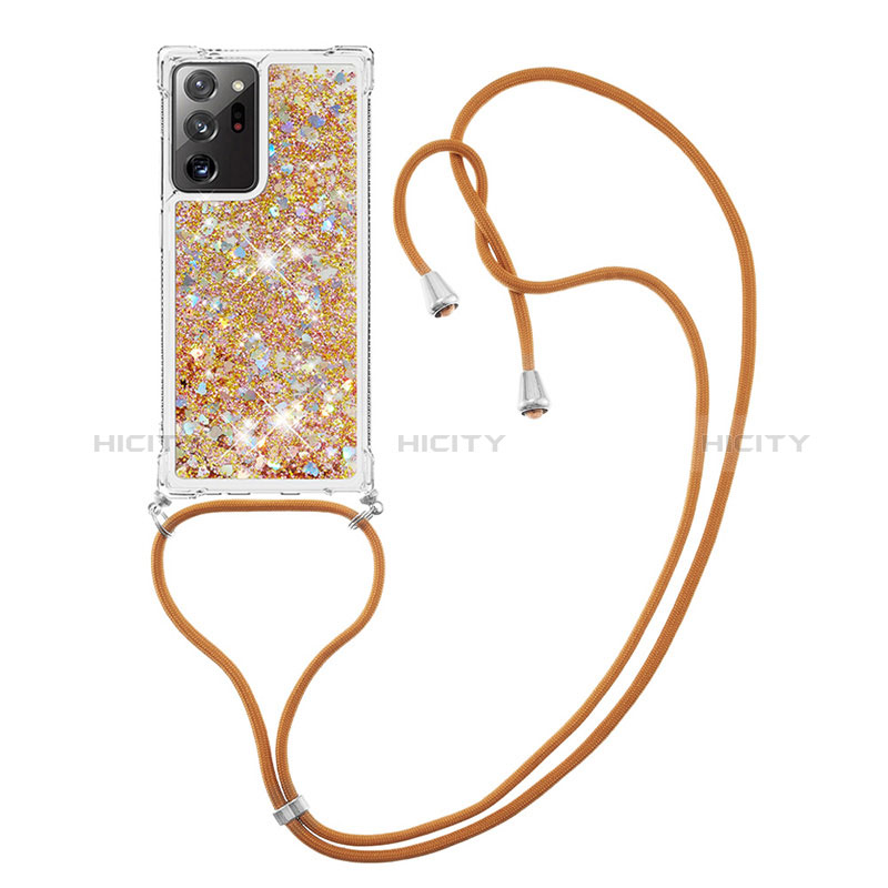 Funda Silicona Carcasa Goma Bling-Bling con Acollador Cordon Lanyard S03 para Samsung Galaxy Note 20 Ultra 5G