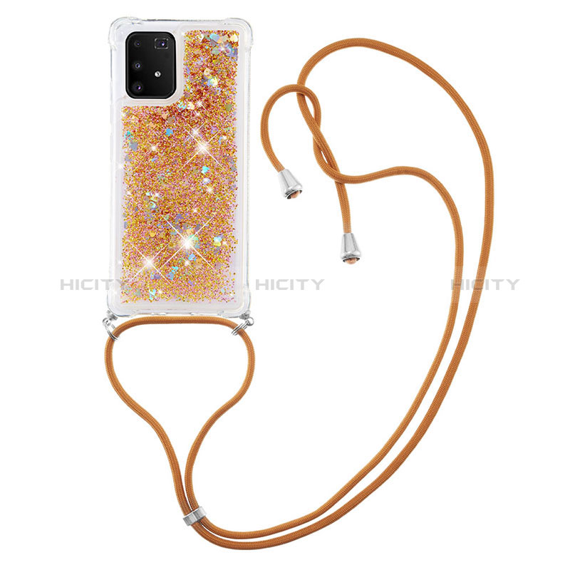 Funda Silicona Carcasa Goma Bling-Bling con Acollador Cordon Lanyard S03 para Samsung Galaxy S10 Lite