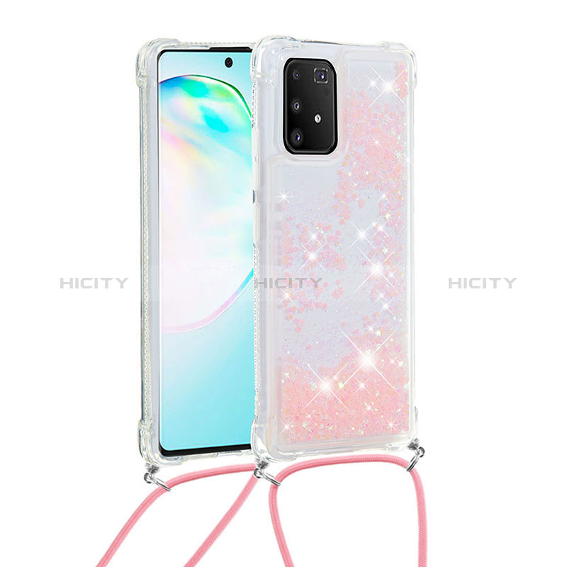 Funda Silicona Carcasa Goma Bling-Bling con Acollador Cordon Lanyard S03 para Samsung Galaxy S10 Lite