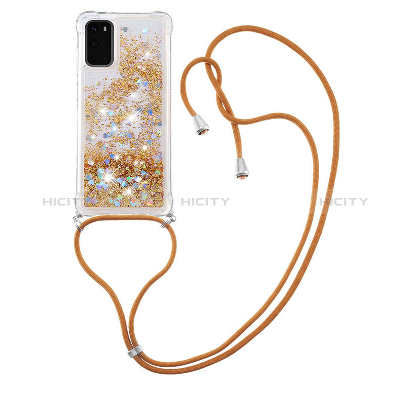 Funda Silicona Carcasa Goma Bling-Bling con Acollador Cordon Lanyard S03 para Samsung Galaxy S20 5G