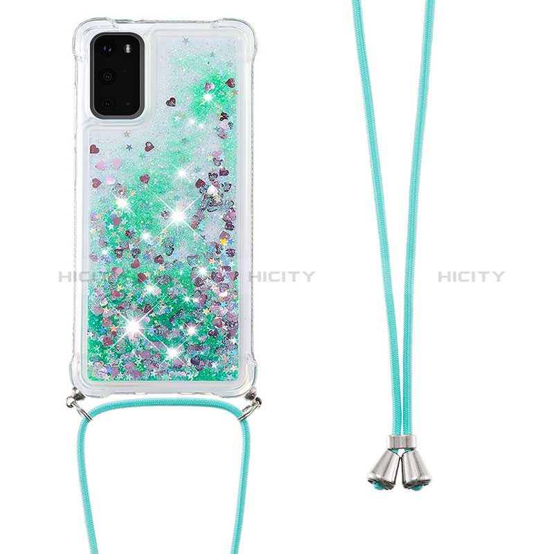 Funda Silicona Carcasa Goma Bling-Bling con Acollador Cordon Lanyard S03 para Samsung Galaxy S20 5G