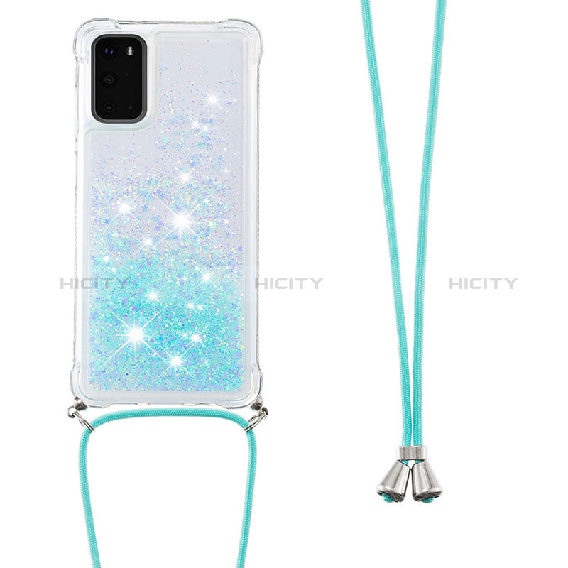 Funda Silicona Carcasa Goma Bling-Bling con Acollador Cordon Lanyard S03 para Samsung Galaxy S20