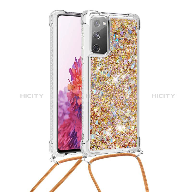 Funda Silicona Carcasa Goma Bling-Bling con Acollador Cordon Lanyard S03 para Samsung Galaxy S20 FE (2022) 5G