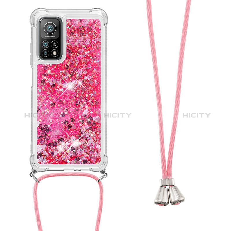 Funda Silicona Carcasa Goma Bling-Bling con Acollador Cordon Lanyard S03 para Xiaomi Mi 10T 5G