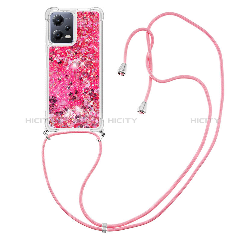 Funda Silicona Carcasa Goma Bling-Bling con Acollador Cordon Lanyard S03 para Xiaomi Poco X5 5G