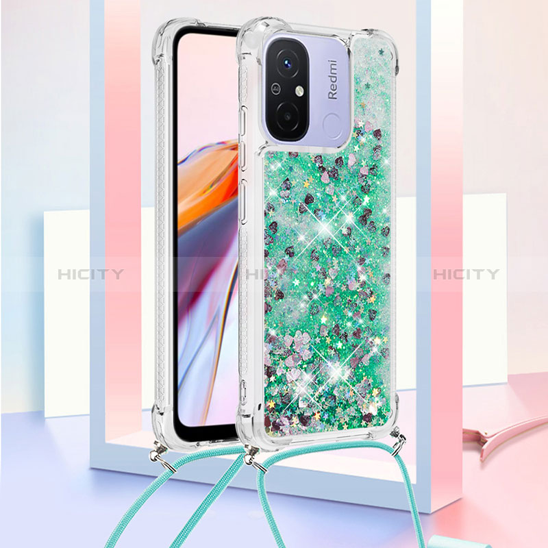 Funda Silicona Carcasa Goma Bling-Bling con Acollador Cordon Lanyard S03 para Xiaomi Redmi 11A 4G