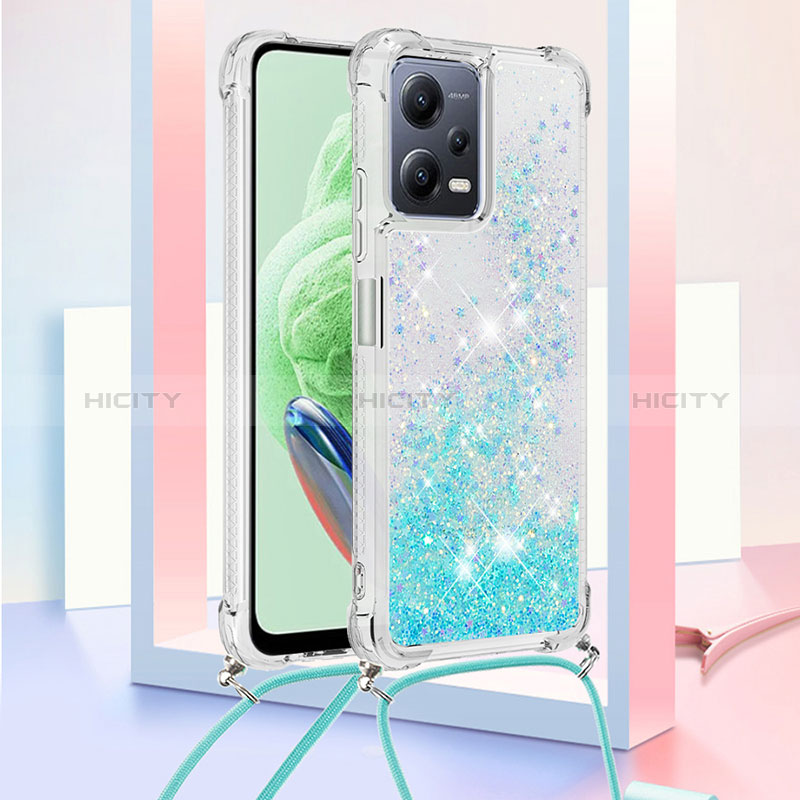 Funda Silicona Carcasa Goma Bling-Bling con Acollador Cordon Lanyard S03 para Xiaomi Redmi Note 12 5G