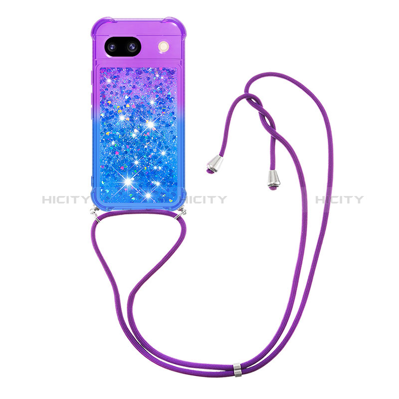 Funda Silicona Carcasa Goma Bling-Bling con Acollador Cordon Lanyard YB1 para Google Pixel 8a 5G