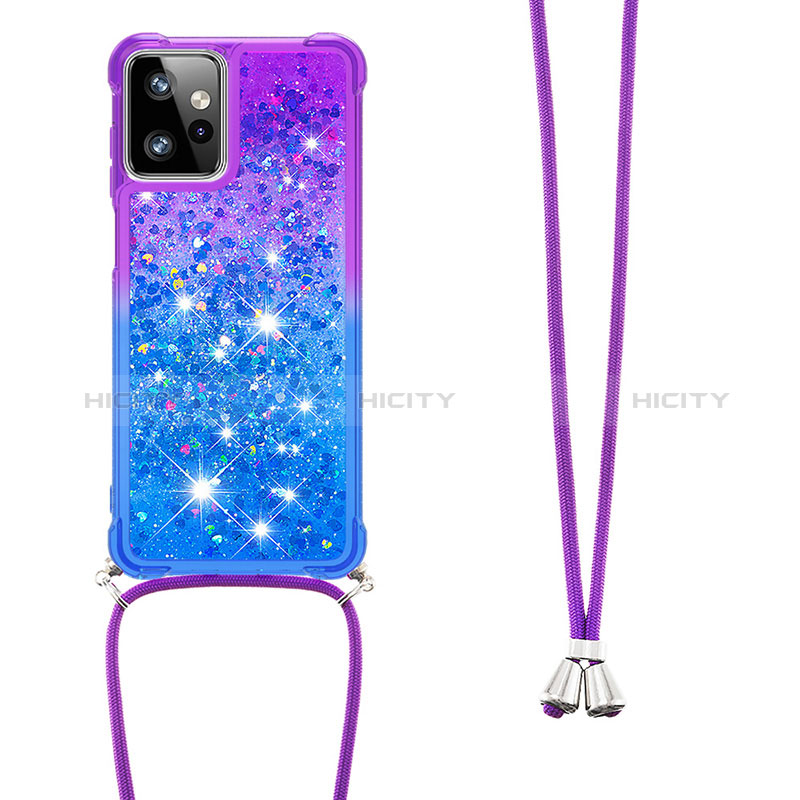 Funda Silicona Carcasa Goma Bling-Bling con Acollador Cordon Lanyard YB1 para Motorola Moto G Power 5G (2023)