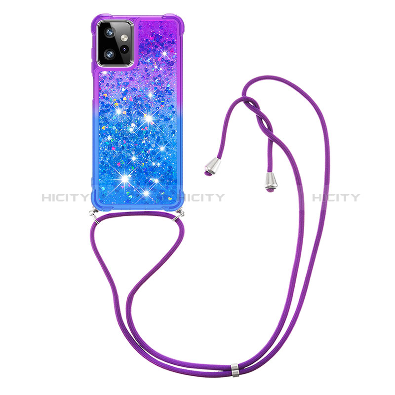 Funda Silicona Carcasa Goma Bling-Bling con Acollador Cordon Lanyard YB1 para Motorola Moto G Power 5G (2023)