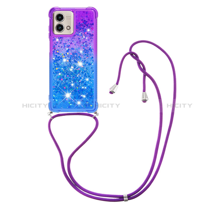 Funda Silicona Carcasa Goma Bling-Bling con Acollador Cordon Lanyard YB1 para Motorola Moto G Stylus (2023) 4G