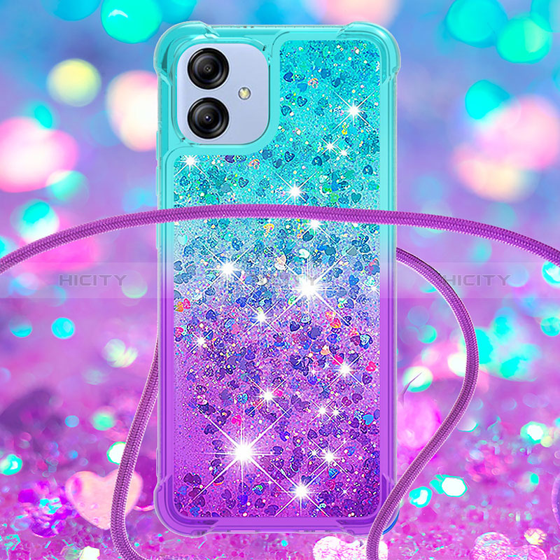 Funda Silicona Carcasa Goma Bling-Bling con Acollador Cordon Lanyard YB1 para Samsung Galaxy A04 4G