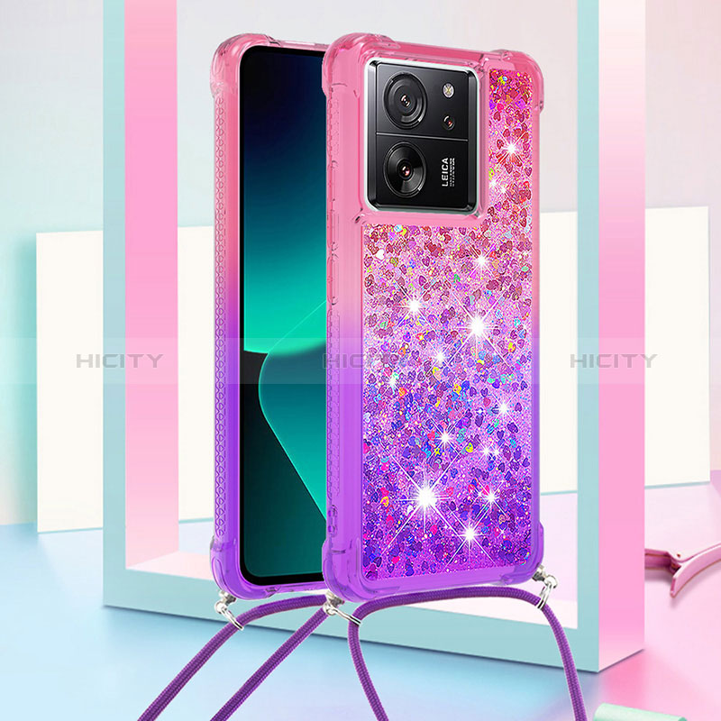 Funda Silicona Carcasa Goma Bling-Bling con Acollador Cordon Lanyard YB1 para Xiaomi Mi 13T 5G