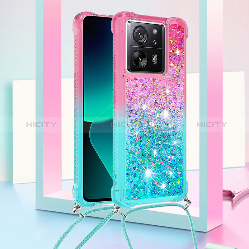 Funda Silicona Carcasa Goma Bling-Bling con Acollador Cordon Lanyard YB1 para Xiaomi Mi 13T 5G