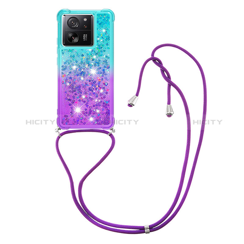 Funda Silicona Carcasa Goma Bling-Bling con Acollador Cordon Lanyard YB1 para Xiaomi Mi 13T 5G