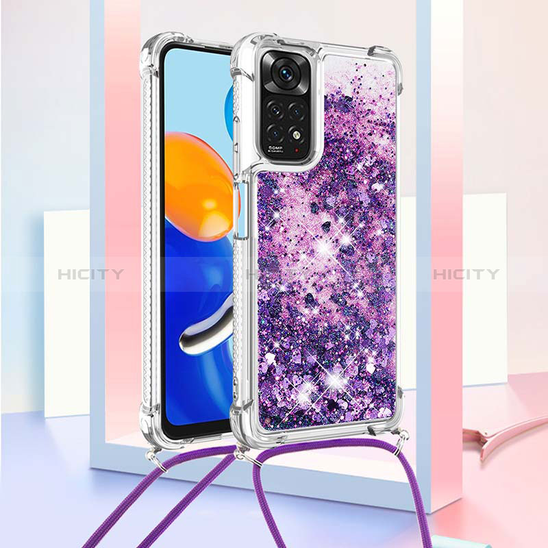 Funda Silicona Carcasa Goma Bling-Bling con Acollador Cordon Lanyard YB1 para Xiaomi Redmi Note 11 4G (2022)