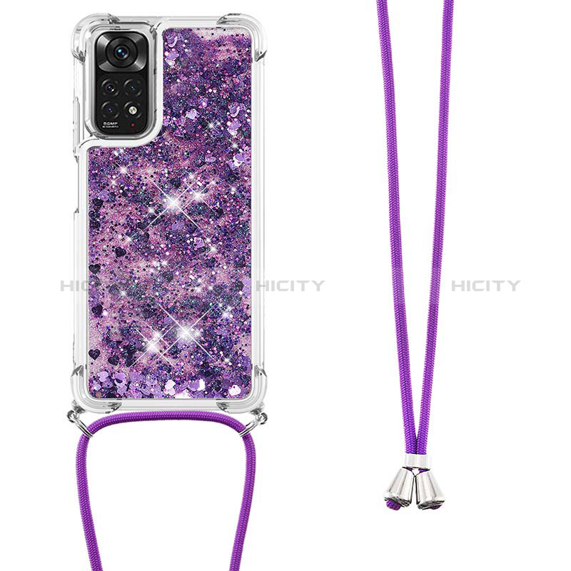 Funda Silicona Carcasa Goma Bling-Bling con Acollador Cordon Lanyard YB1 para Xiaomi Redmi Note 11 4G (2022)