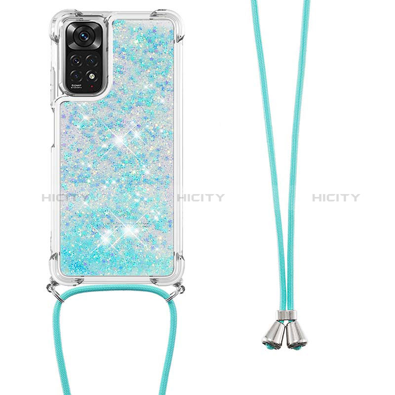 Funda Silicona Carcasa Goma Bling-Bling con Acollador Cordon Lanyard YB1 para Xiaomi Redmi Note 11 4G (2022)