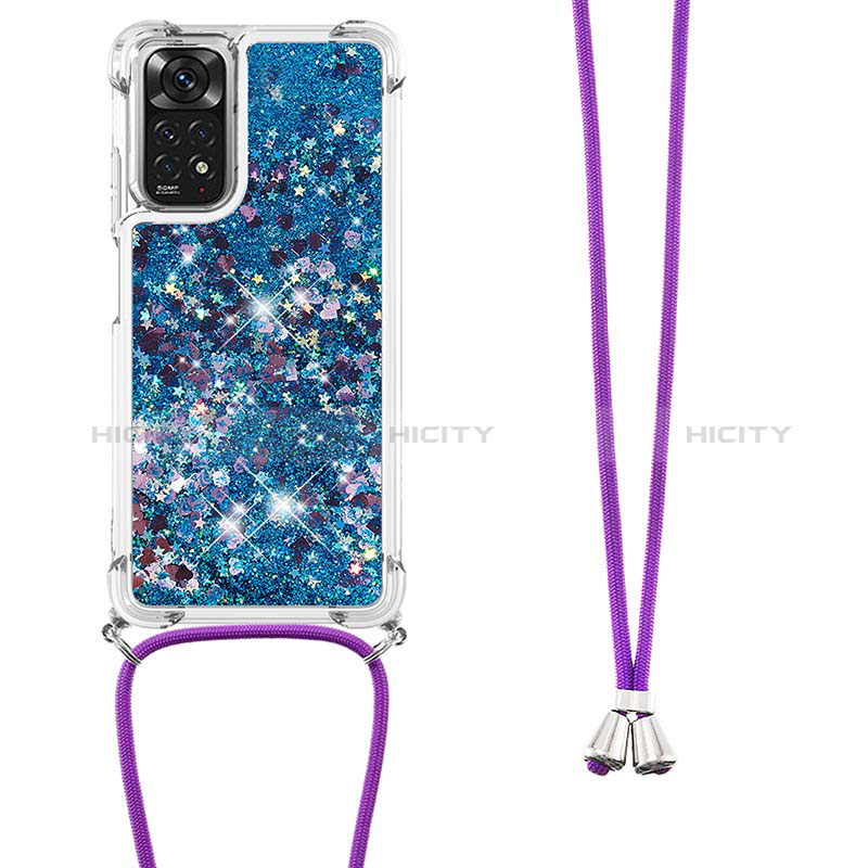 Funda Silicona Carcasa Goma Bling-Bling con Acollador Cordon Lanyard YB1 para Xiaomi Redmi Note 11 4G (2022)