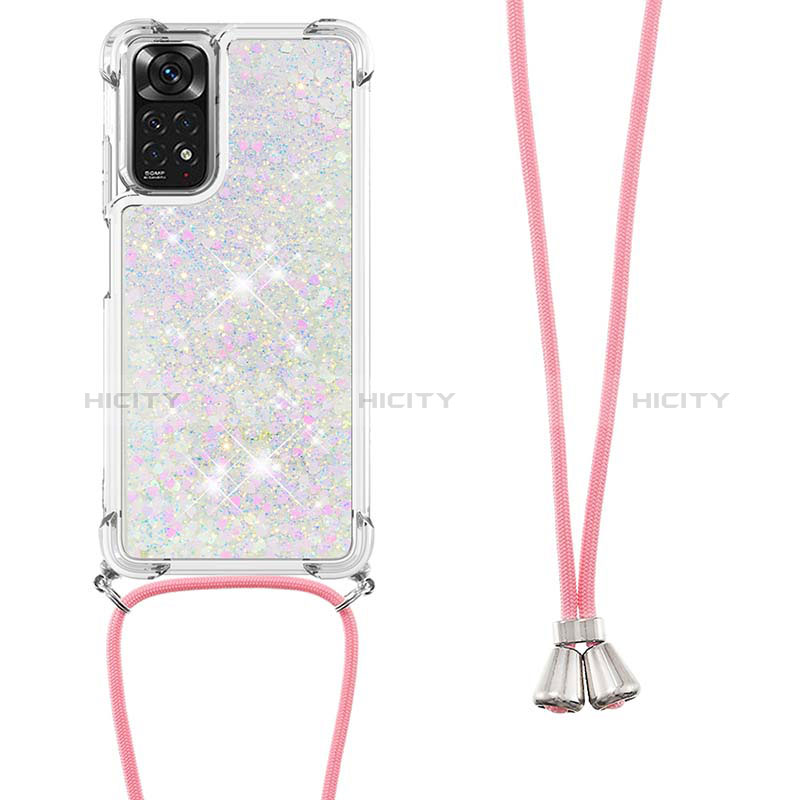 Funda Silicona Carcasa Goma Bling-Bling con Acollador Cordon Lanyard YB1 para Xiaomi Redmi Note 11S 4G