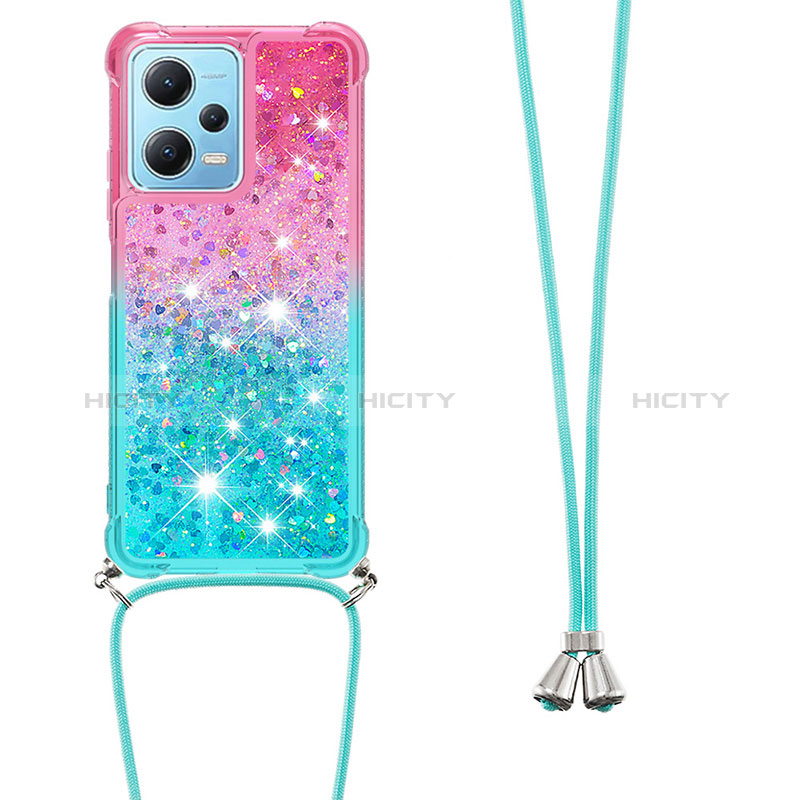 Funda Silicona Carcasa Goma Bling-Bling con Acollador Cordon Lanyard YB1 para Xiaomi Redmi Note 12 5G