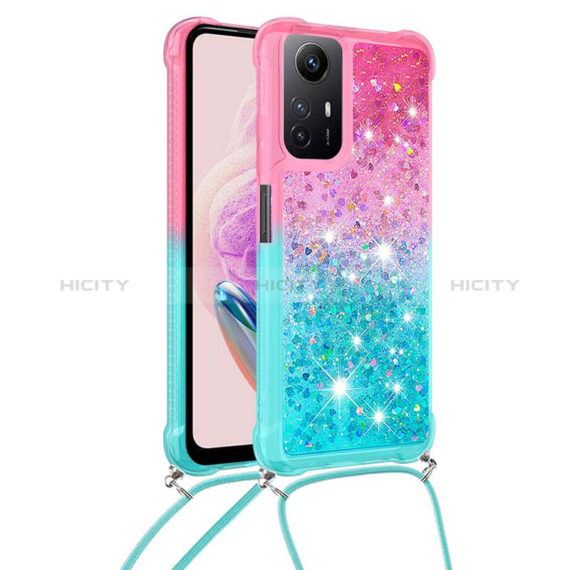 Funda Silicona Carcasa Goma Bling-Bling con Acollador Cordon Lanyard YB1 para Xiaomi Redmi Note 12S