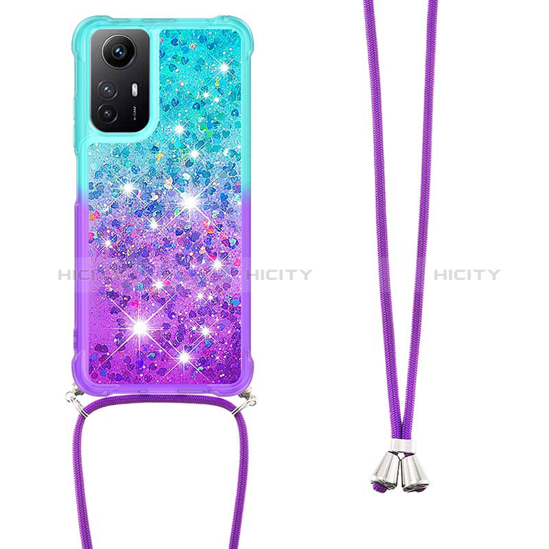 Funda Silicona Carcasa Goma Bling-Bling con Acollador Cordon Lanyard YB1 para Xiaomi Redmi Note 12S