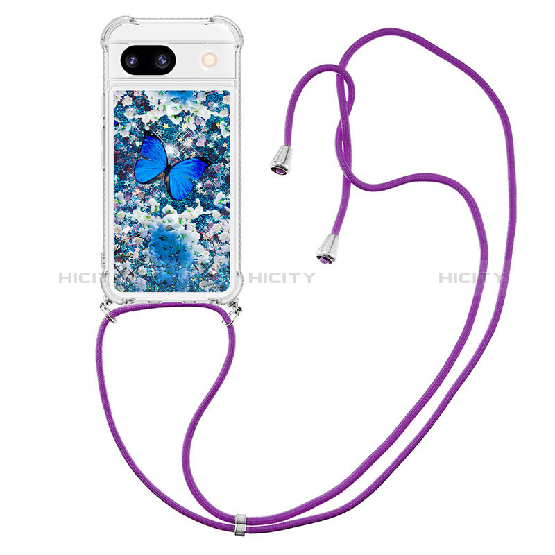 Funda Silicona Carcasa Goma Bling-Bling con Acollador Cordon Lanyard YB2 para Google Pixel 8a 5G