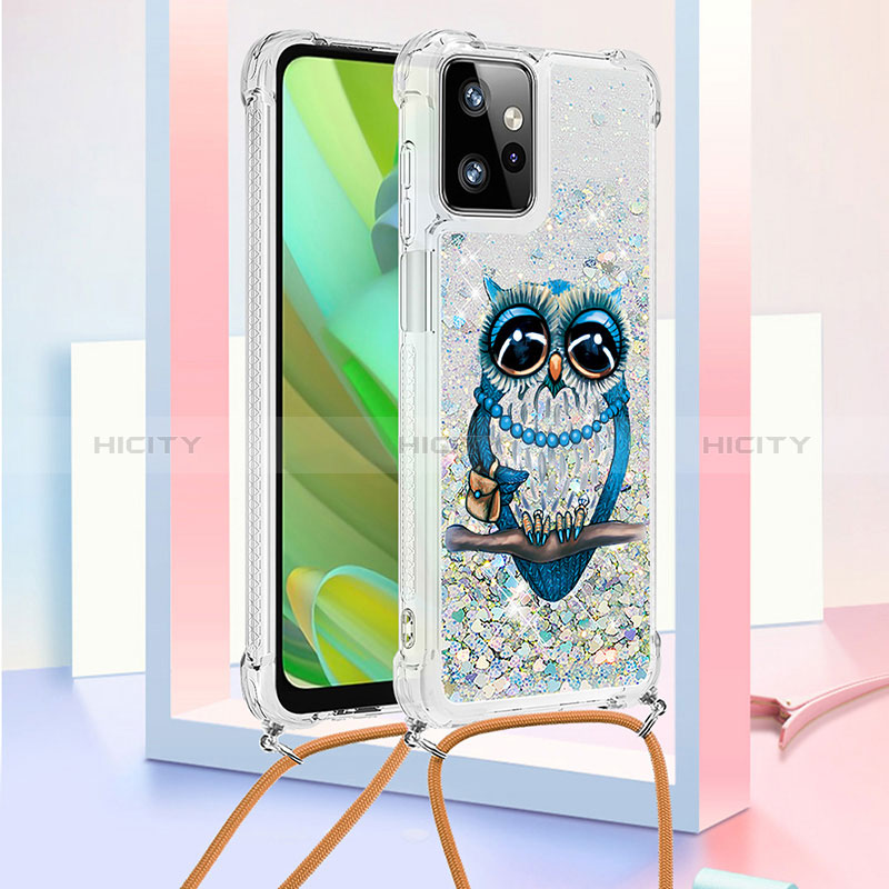 Funda Silicona Carcasa Goma Bling-Bling con Acollador Cordon Lanyard YB2 para Motorola Moto G Power 5G (2023)