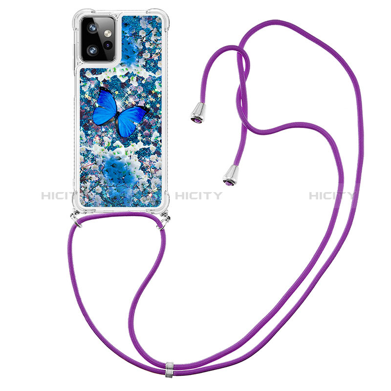 Funda Silicona Carcasa Goma Bling-Bling con Acollador Cordon Lanyard YB2 para Motorola Moto G Power 5G (2023)