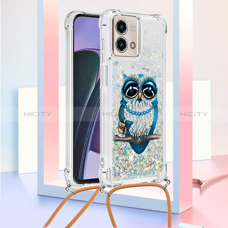 Funda Silicona Carcasa Goma Bling-Bling con Acollador Cordon Lanyard YB2 para Motorola Moto G Stylus (2023) 4G